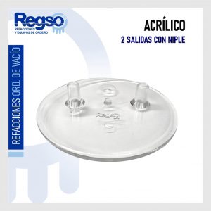 Acrílico 2 Salidas con Niple