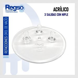 Acrílico 3 Salidas con Niple
