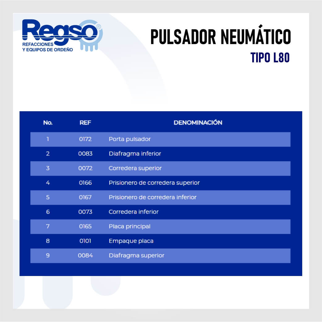 Pulsador Neumático Tipo L80 Ficha